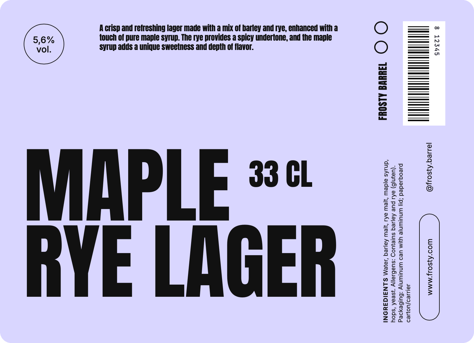 Maple Rye Lager can label
