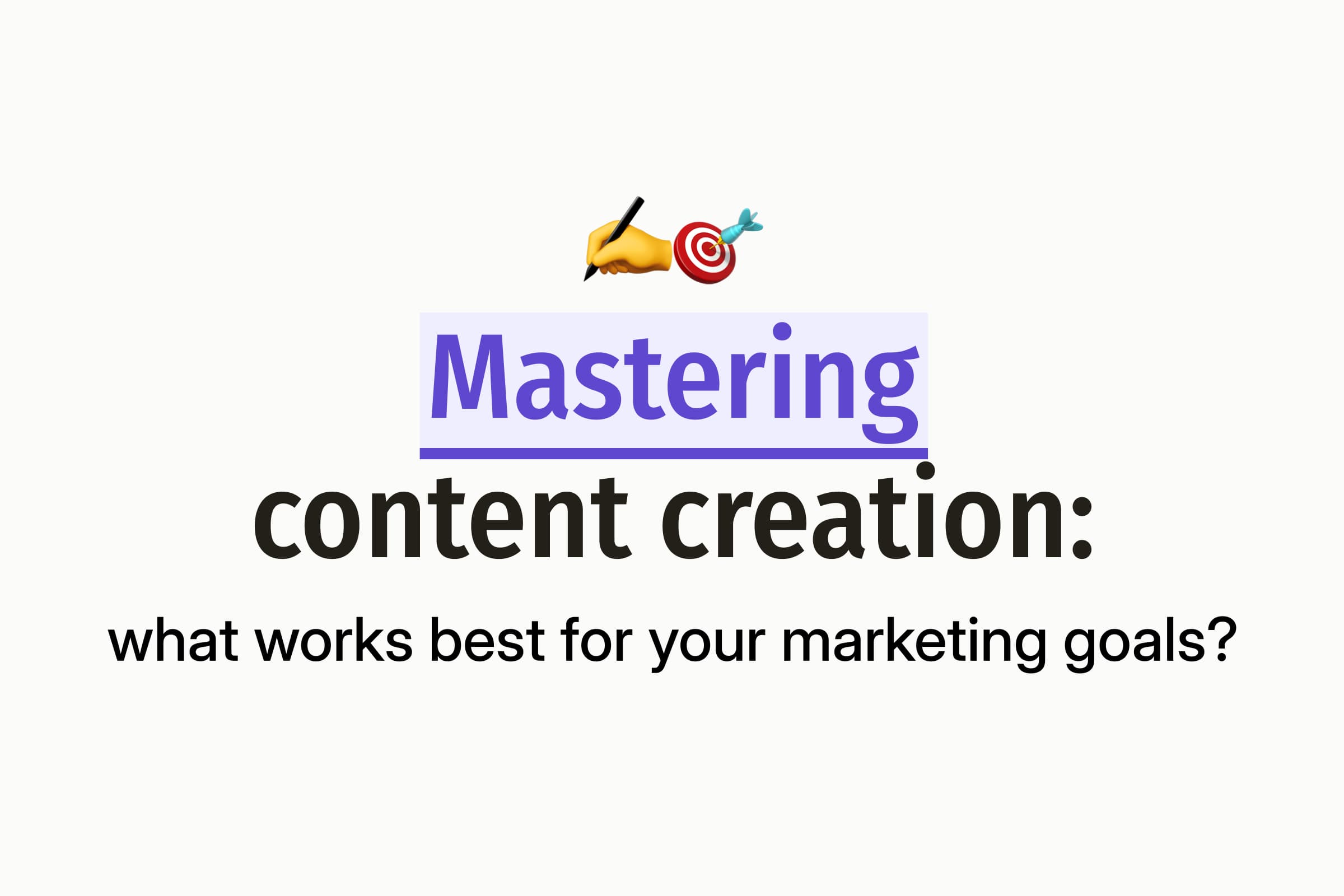 Writing hand and target emoji above a text-only graphic