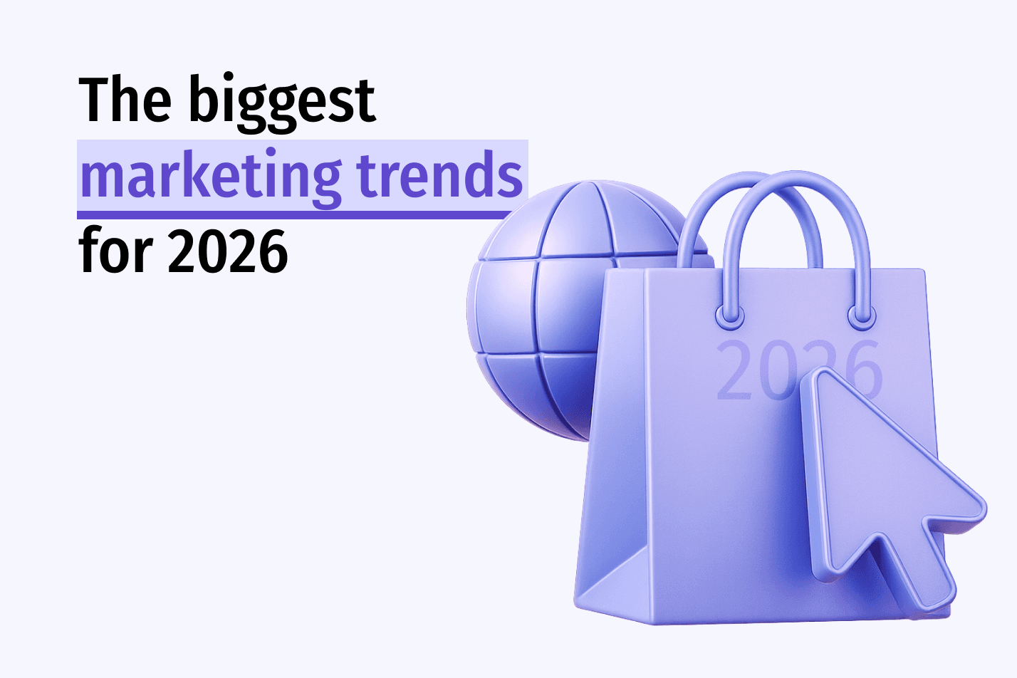 Lavender shopping bag labelled 2026 with a globe and cursor