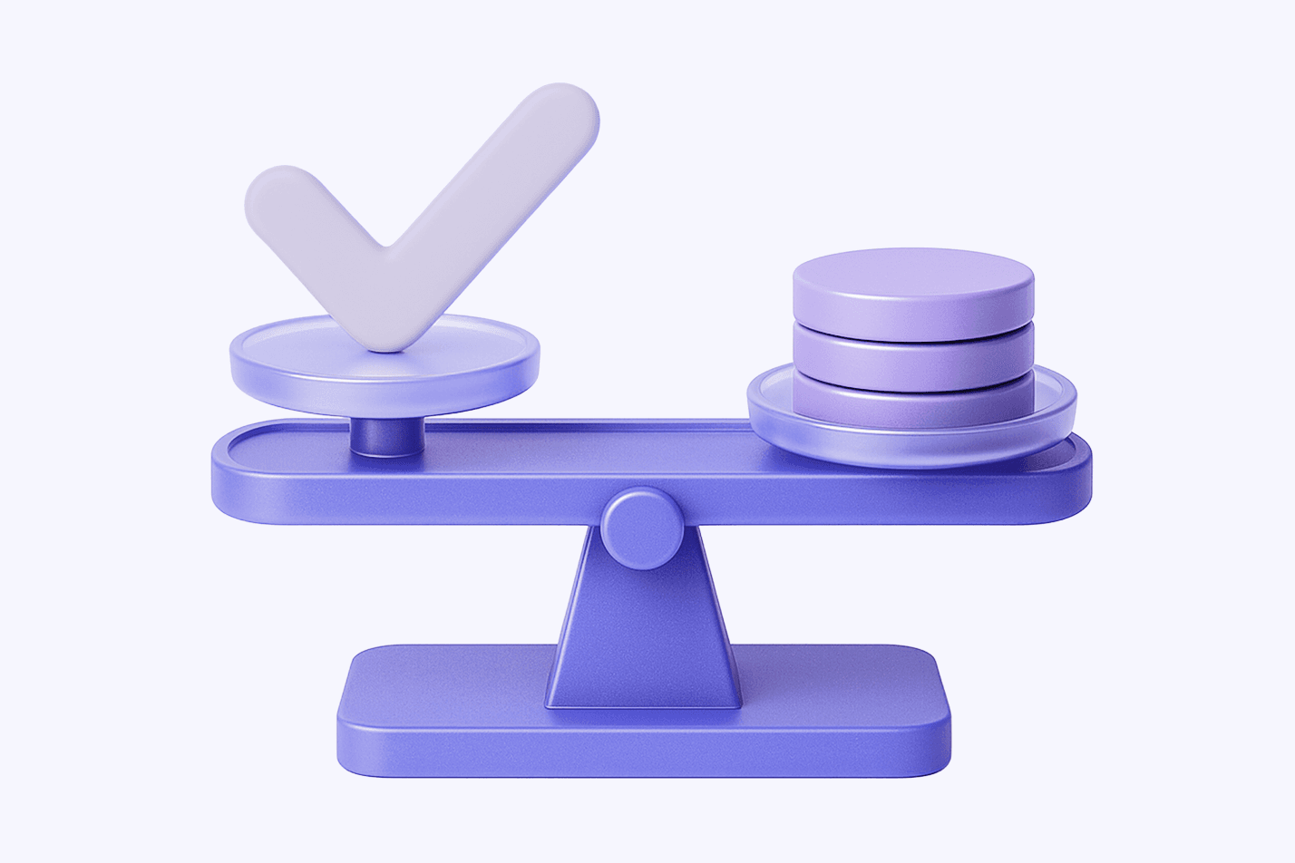 Lavender scales balancing a tick against a stack of coins